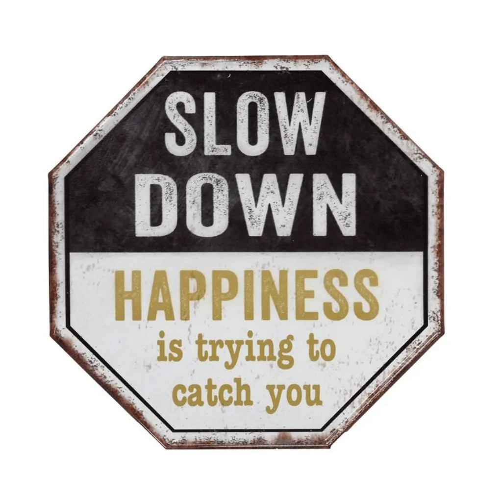 Slow Down Happiness Is Trying To Catch You Sign NHH239 Heaven Sends Mulligans of Ballaghaderreen