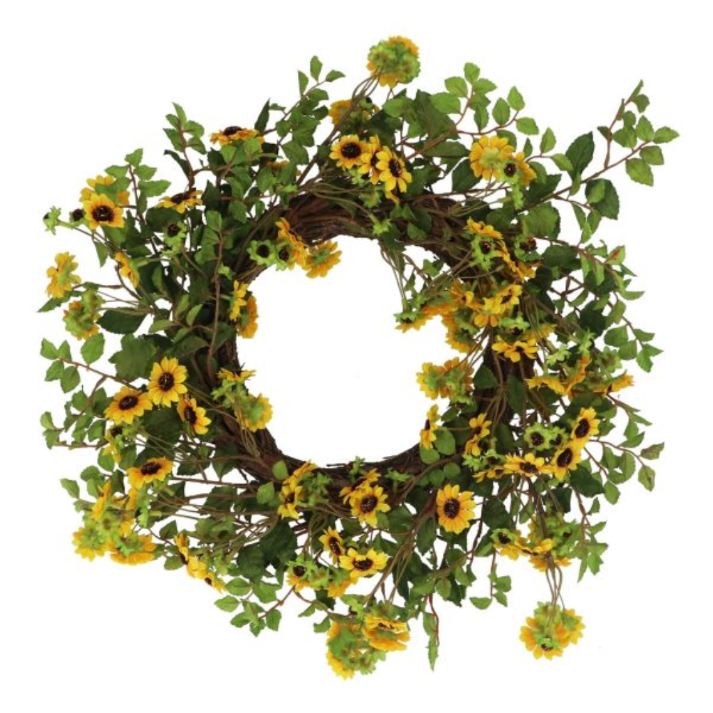 Spring Wreath 51cm – Mini Sunflowers 48057 Gisela Graham Mulligans of Ballaghaderreen