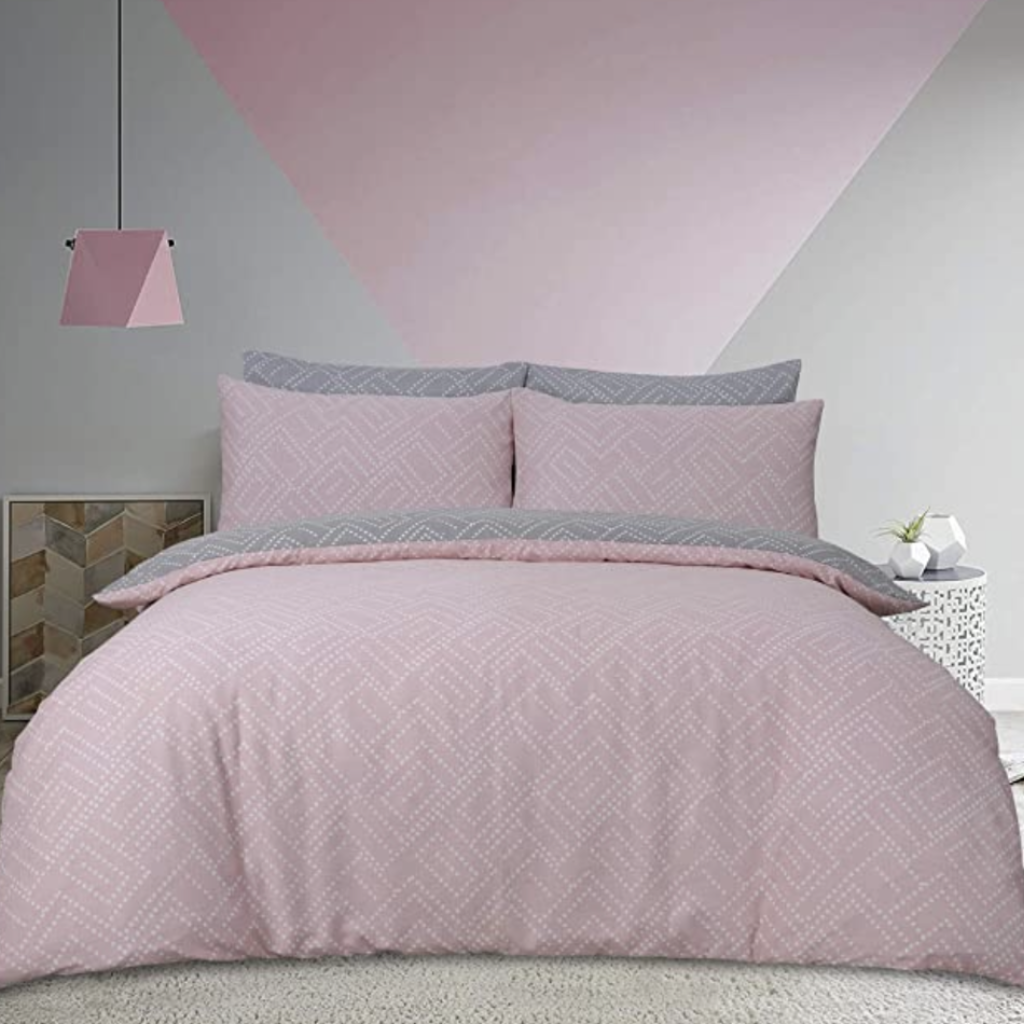 Square Dot Geo Double Pink Duvet Set SDGDPDS Sleepdown Mulligans of Ballaghaderreen