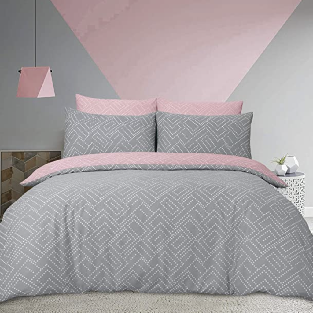 Square Dot Geo Double Pink Duvet Set SDGDPDS Sleepdown Mulligans of Ballaghaderreen