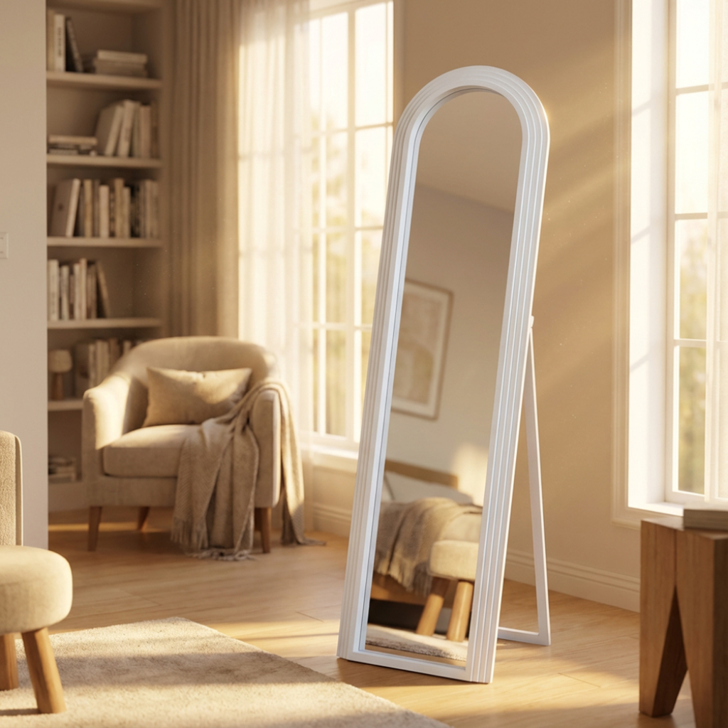 Stepped Arched Floorstanding Mirror - Oyster TL7372 Tara Lane Mulligans of Ballaghaderreen