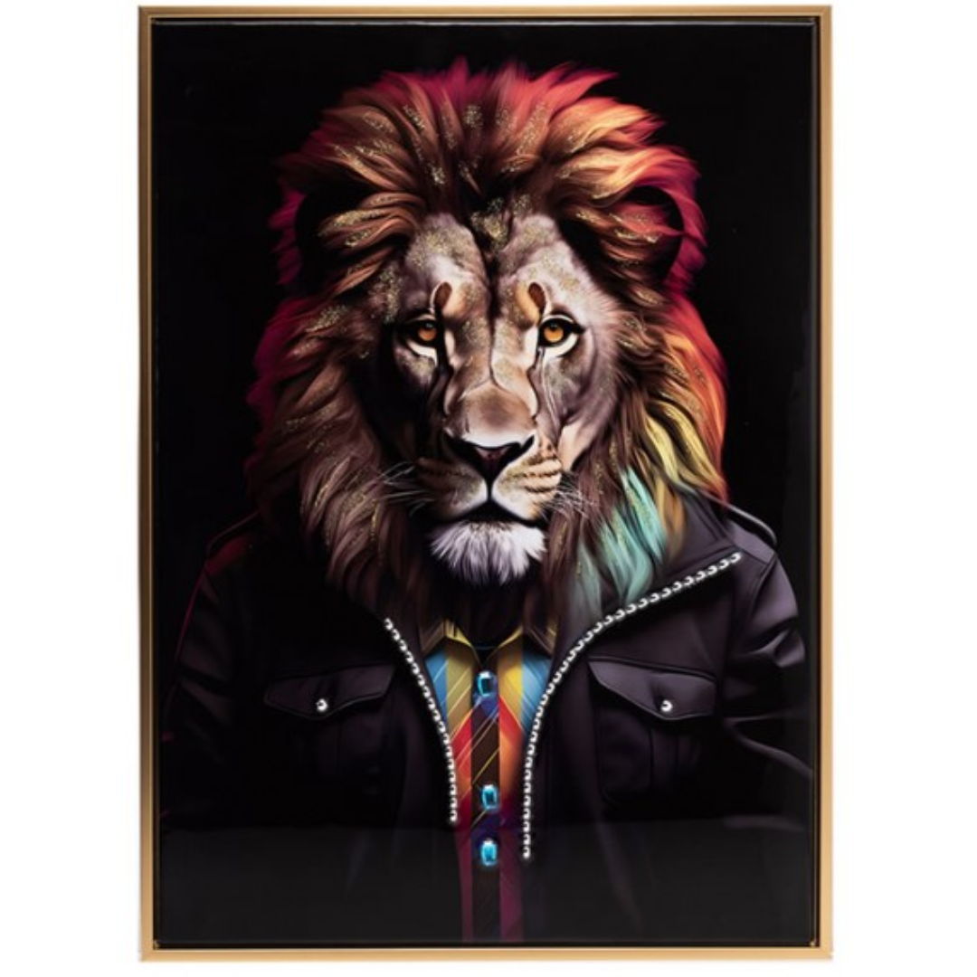 Stonewall Gallery Framed Textured Picture -Lion Portrait 52.5x72.5x2.8 cm  BA24 Kirkwood Mulligans of Ballaghaderreen