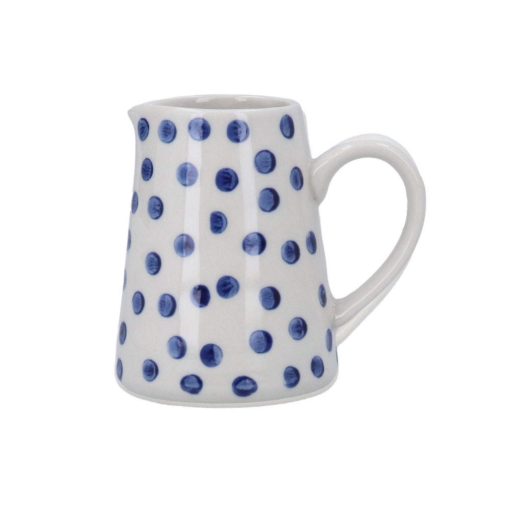 Stoneware Mini Jug Blue Dots 80609 Gisela Graham Mulligans of Ballaghaderreen