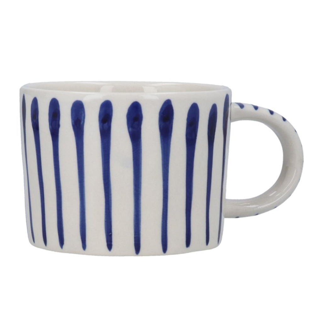 Stoneware Mug - Blue Stripe 80396 Gisela Graham Mulligans of Ballaghaderreen