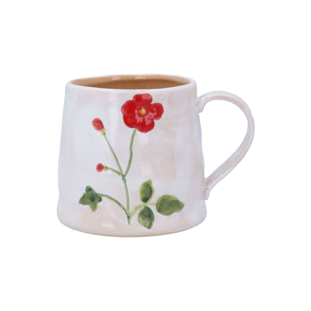 Stoneware Mug - Meadow Red Flower 80262 Gisela Graham Mulligans of Ballaghaderreen