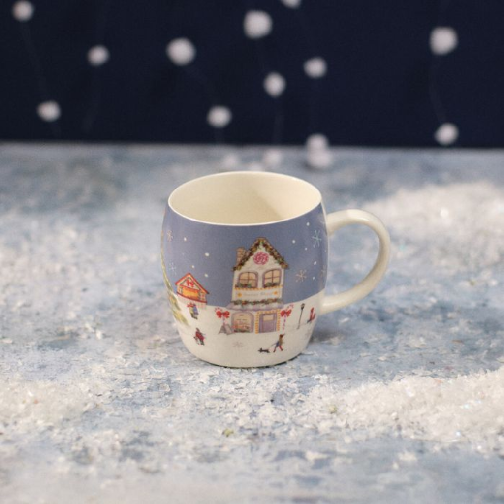 Stoneware Mug With A Christmas Market Design 7CX141 Richard Langs Mulligans of Ballaghaderreen