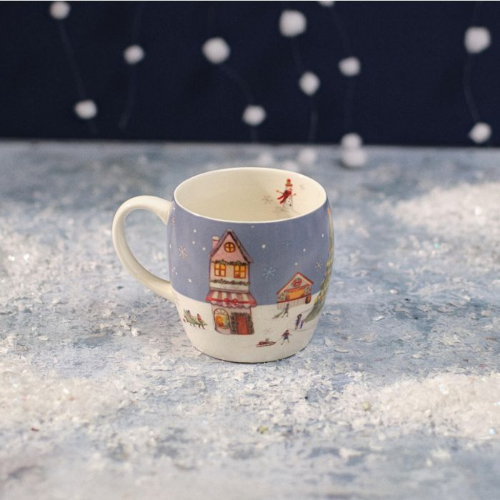 Stoneware Mug With A Christmas Market Design 7CX141 Richard Langs Mulligans of Ballaghaderreen