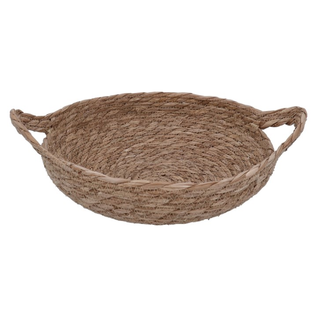 Straw Basket - Natural Woven Bowl with Handles 32502 Gisela Graham Mulligans of Ballaghaderreen