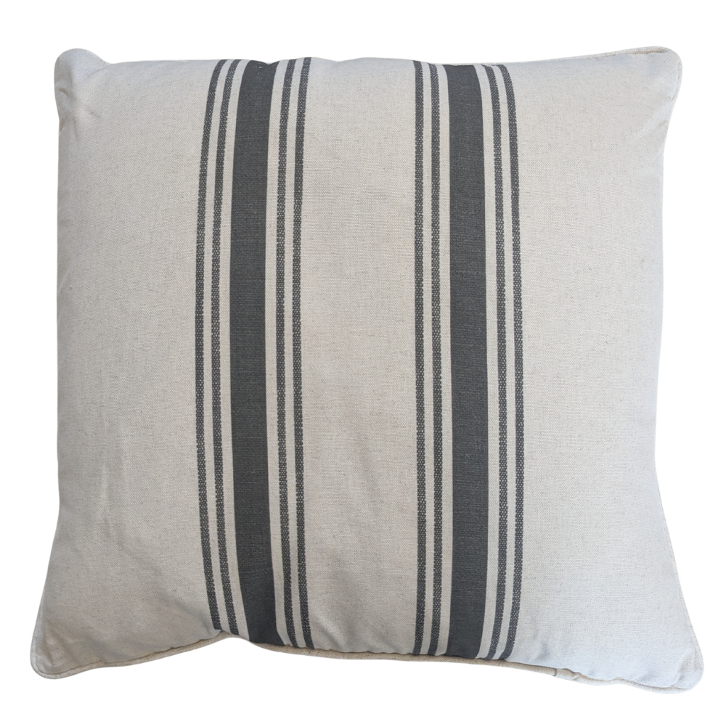 Stripe Charcoal Feather Scatter Cushion SCFSC Milford Linen Mulligans of Ballaghaderreen