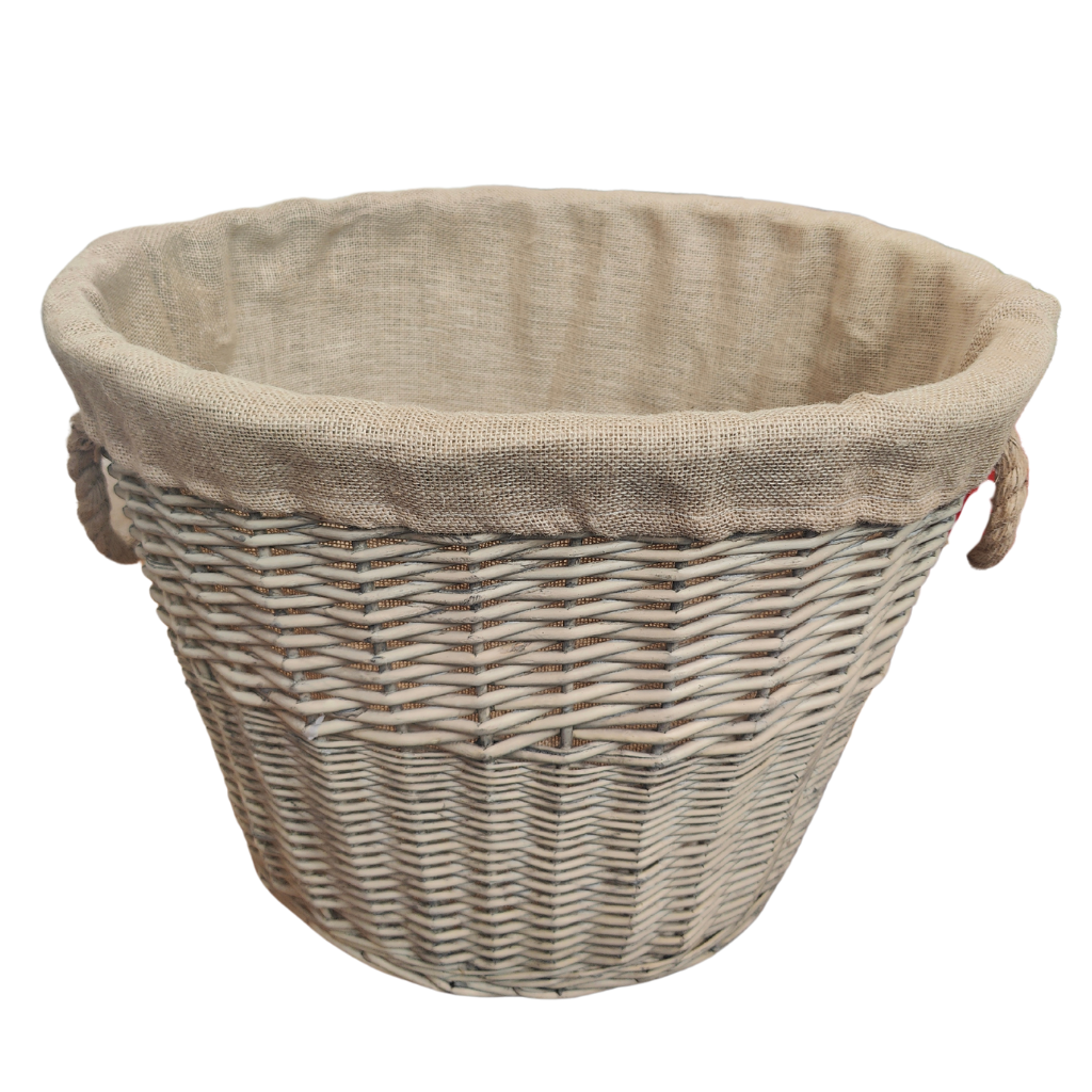 Strong Wicker Basket with Jute Liner 16-002 JVL Mulligans of Ballaghaderreen