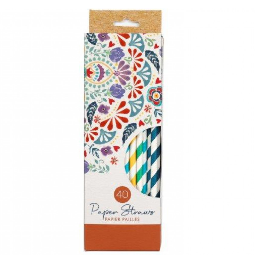 Summer Tile Paper Straws - Pack of 100 Ol0329 Sifcon Mulligans of Ballaghaderreen