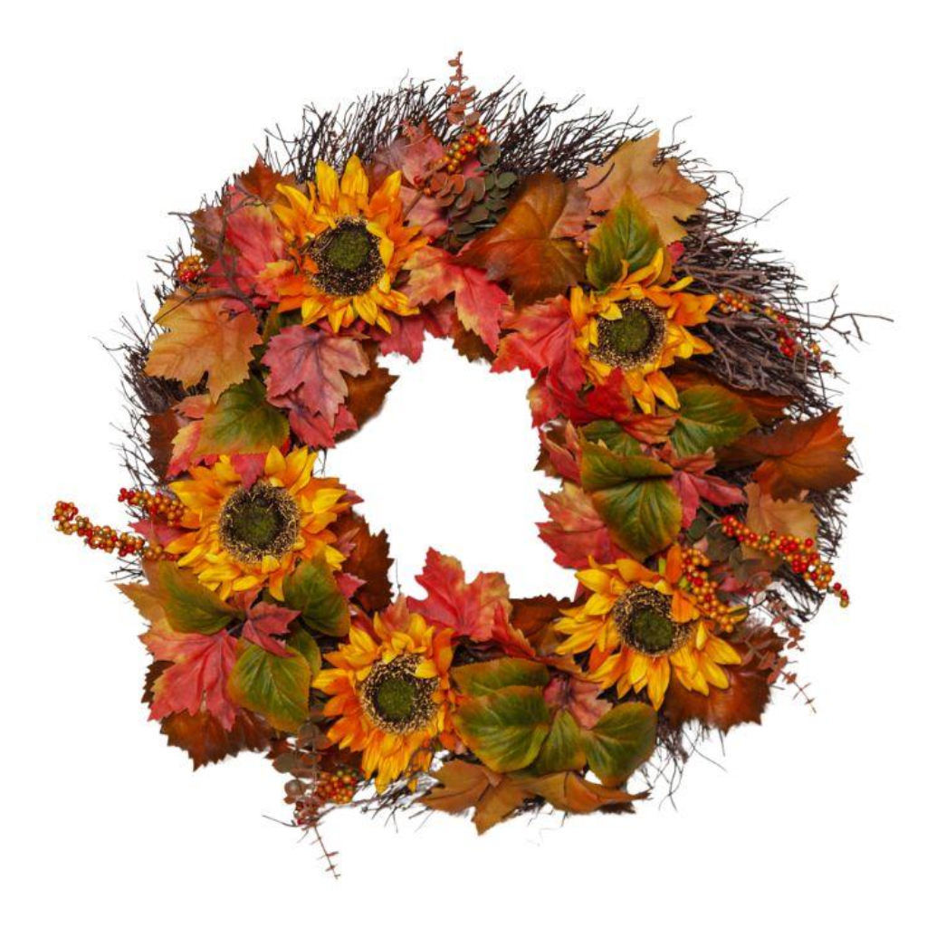 Sunflower and Mixed Foliage Wreath Y54.A44851 Harold Elmes Mulligans of Ballaghaderreen