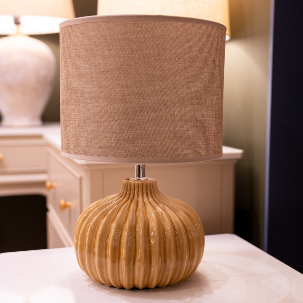 Dakota Ceramic Lamp - Muted Yellow TL7435 Tara Lane Mulligans of Ballaghaderreen