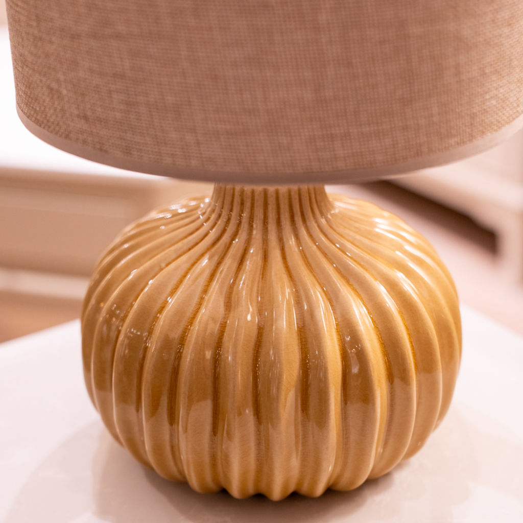Dakota Ceramic Lamp - Muted Yellow TL7435 Tara Lane Mulligans of Ballaghaderreen