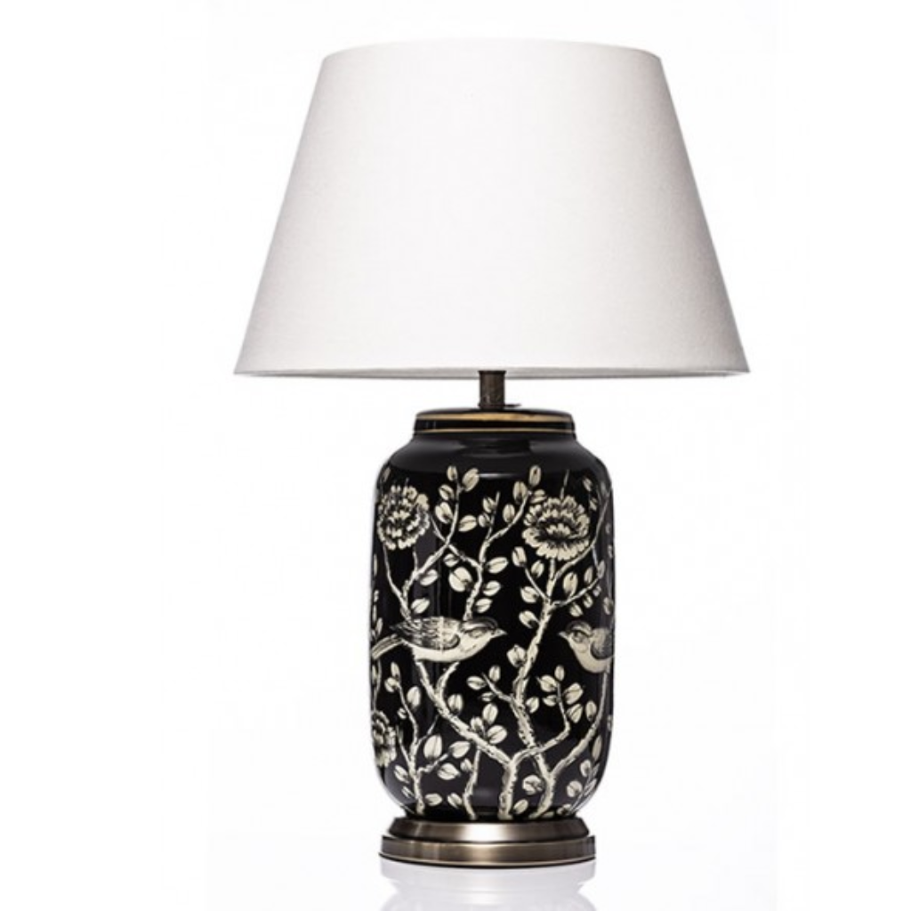 The Grange Collection Bird Design Lamp in Black YD213 Kirkwood Mulligans of Ballaghaderreen