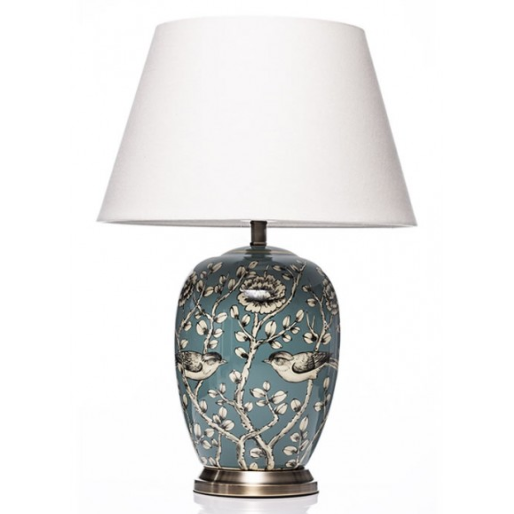 The Grange Collection Bird Design Lamp in Blue YD214 Kirkwood Mulligans of Ballaghaderreen