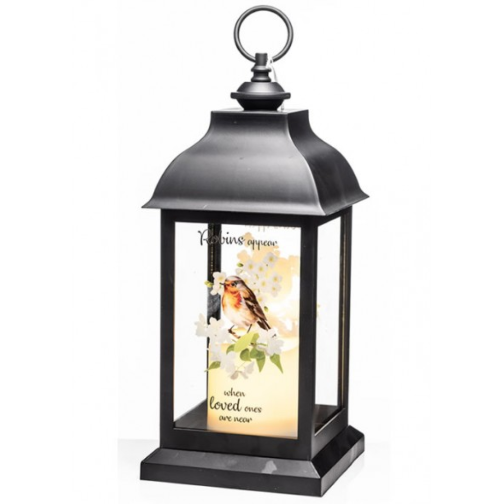 The Grange Collection Black Robin Lantern with LED Candle NY1 Kirkwood Mulligans of Ballaghaderreen