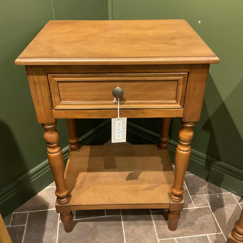 The Grange Collection Caramel Walnut 1-Drawer Side Table NH60 Kirkwood Mulligans of Ballaghaderreen