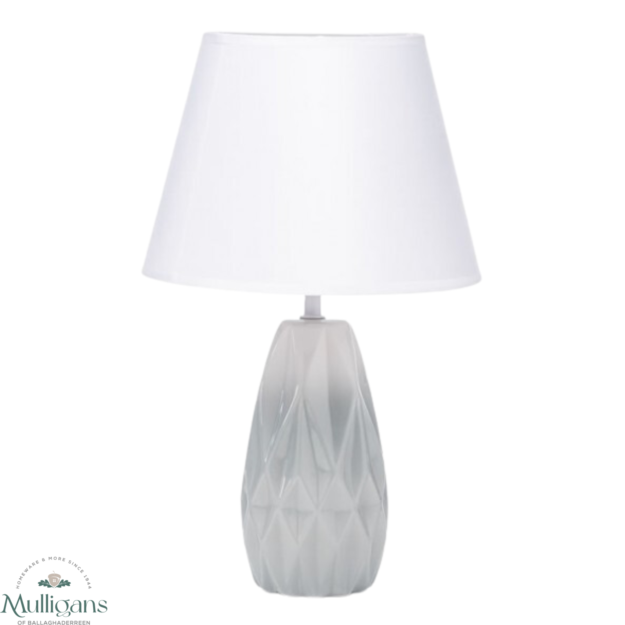 The Grange Collection Ceramic White & Blue Base Lamp DC54 Kirkwood Mulligans of Ballaghaderreen 