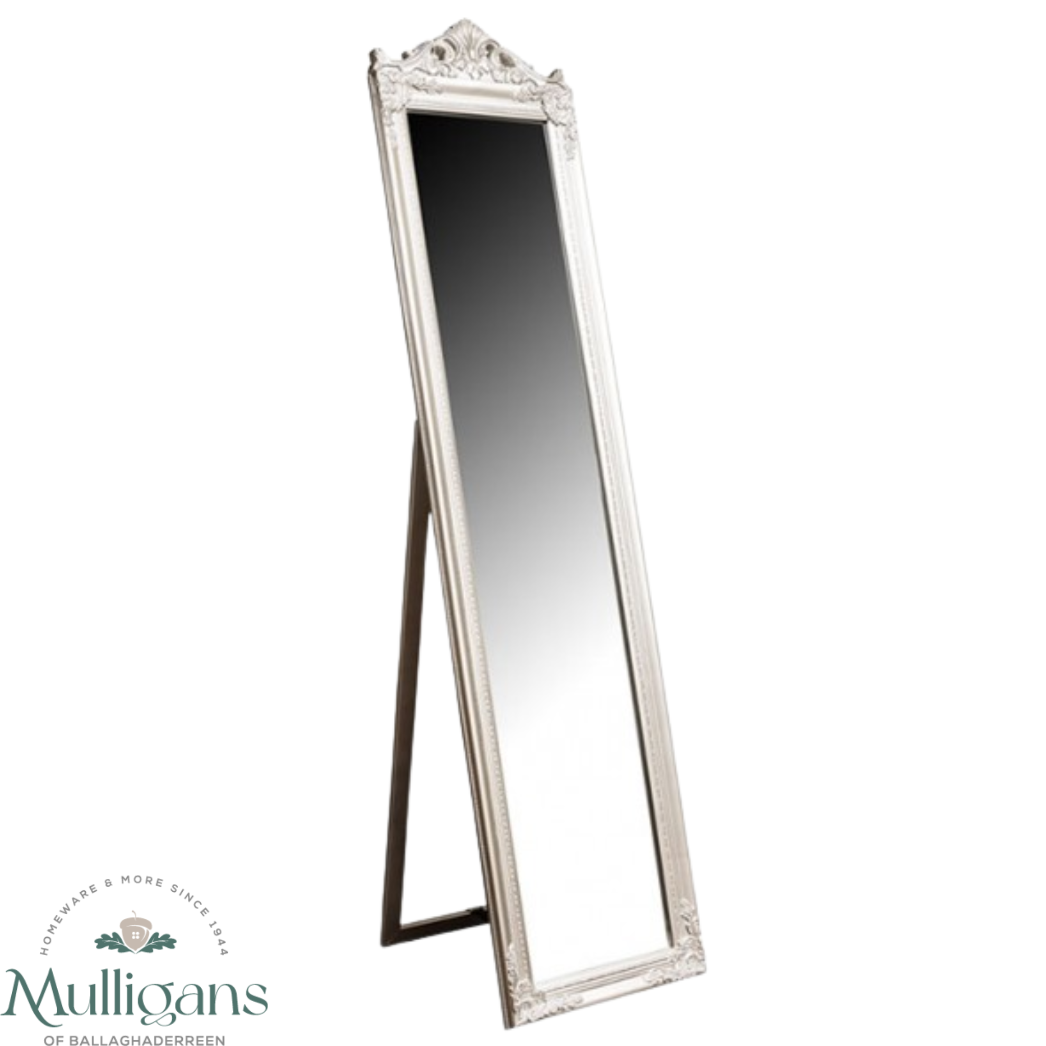  The Grange Collection Champagne Silver Cheval Mirror 40x172cm LY75 - Mulligans of Ballaghaderreen