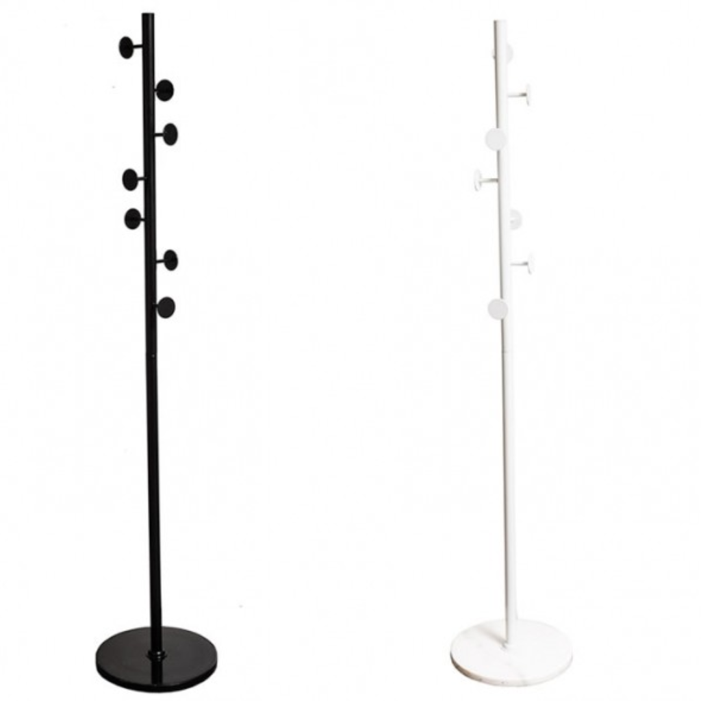 The Grange Collection Coat Stand with Marble Effect Base 180cm (Black & White)