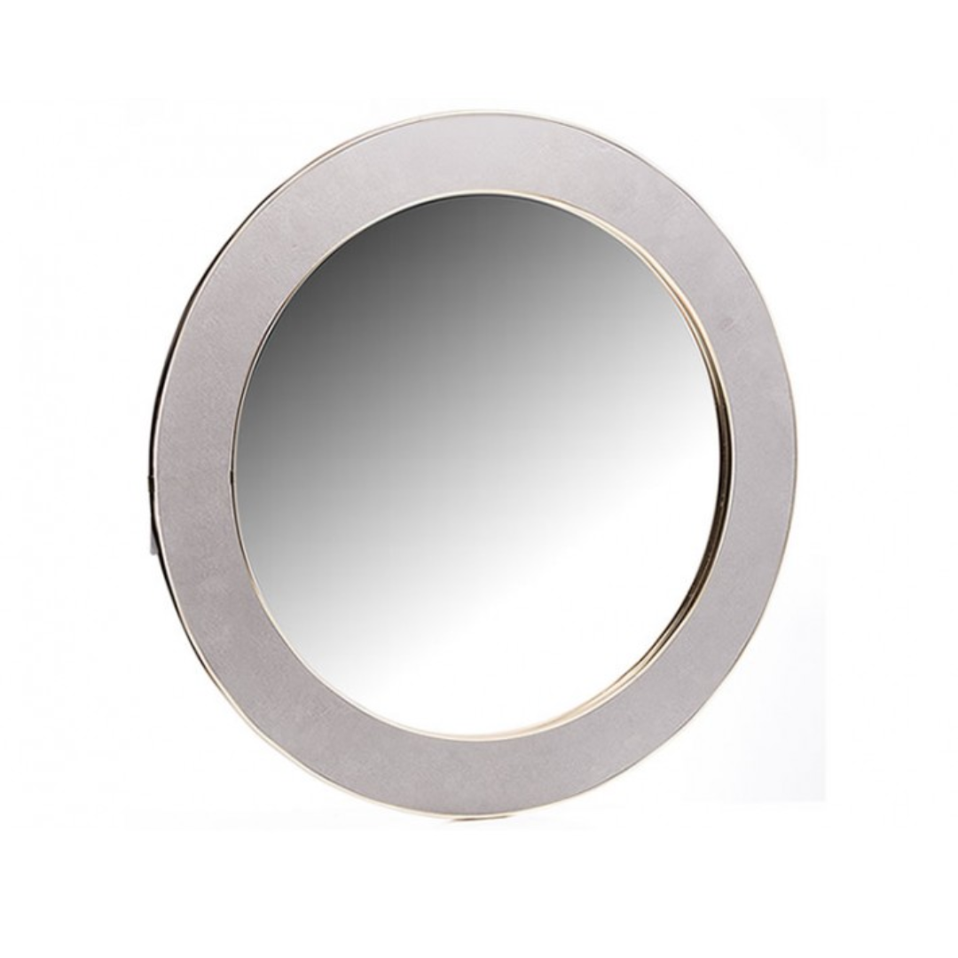 The Grange Collection Grey Flannelette Round Wall Mirror 70cm KS30 Kirkwood -Mulligans o fBallaghaderreen