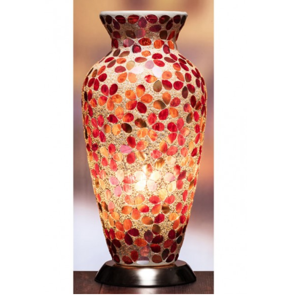 The Grange Collection Red & Amber Mosaic Lamp AL15  Mulligans of Ballaghaderreen