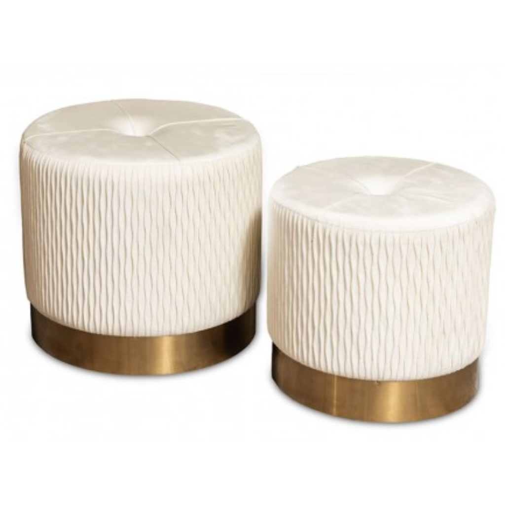 The Grange Collection Set of 2 Round Pouffes FY110 Kirkwood Mulligans of Ballaghaderreen