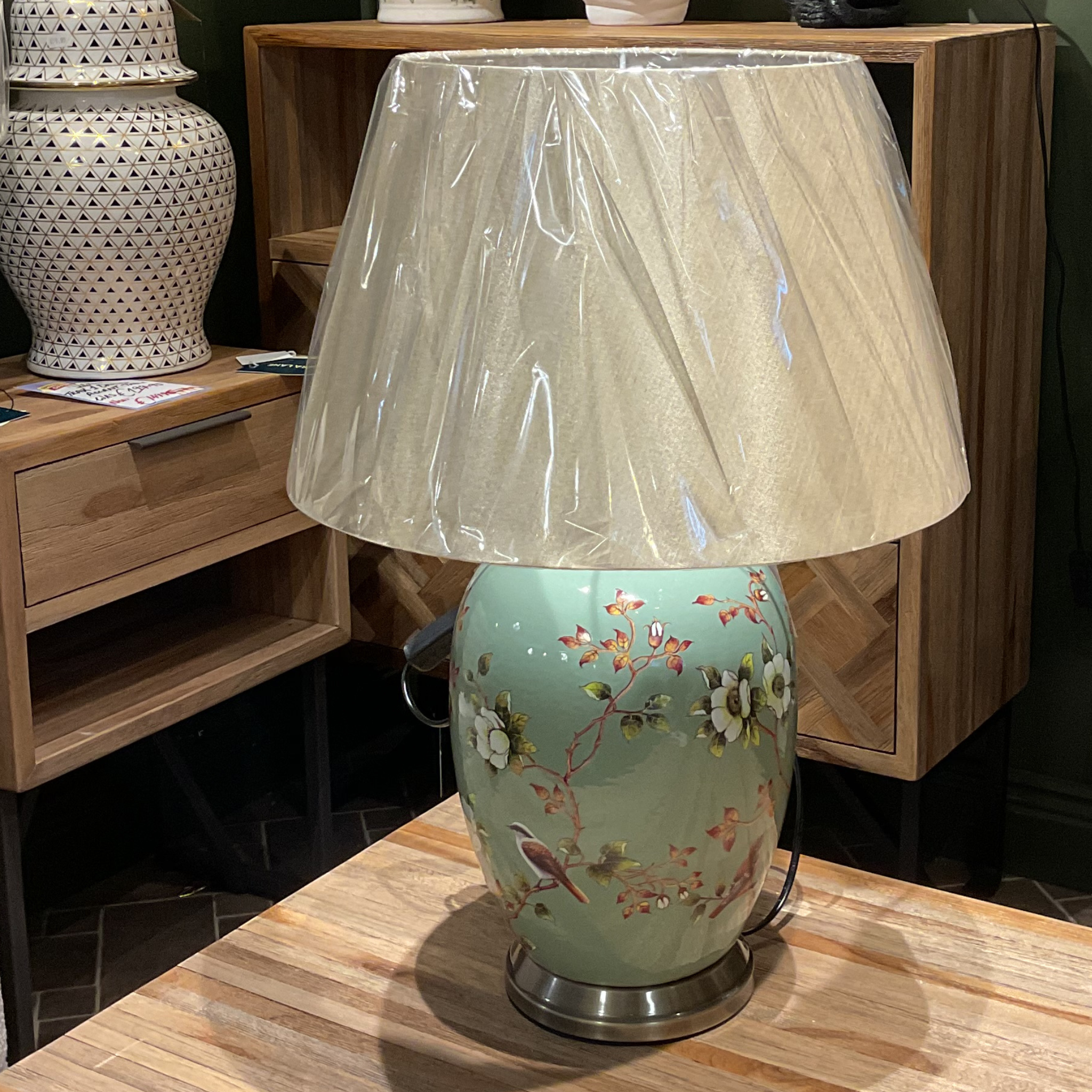 The Grange Collection Bird Design Table Lamp - Green YD11_W Kirkwood Mulligans of Ballaghaderreen
