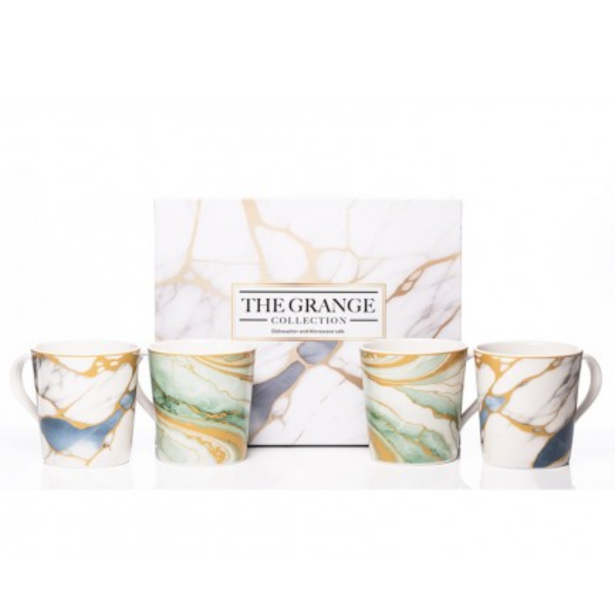 The Grange Collection Mug Set 4 With Golden Streaks HP55 Kirkwood Mulligans of Ballaghaderreen