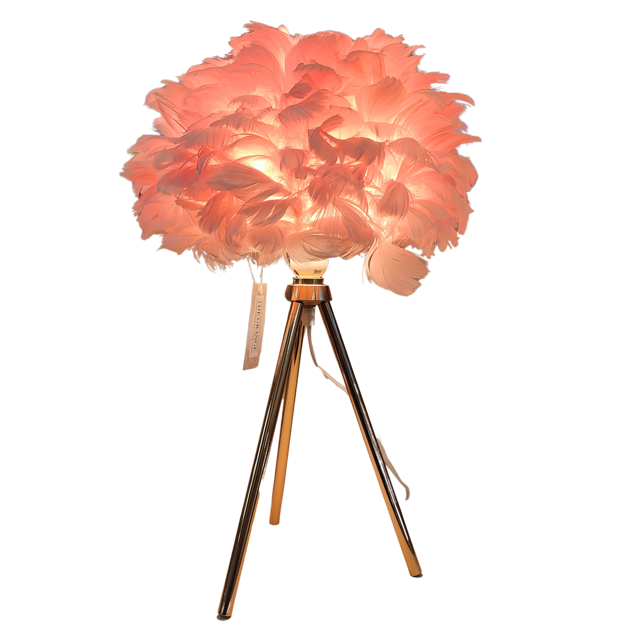 The Grange White Feather Tripod Lamp 47x30cm LK13 Kirkwood Mulligans of Ballaghaderreen