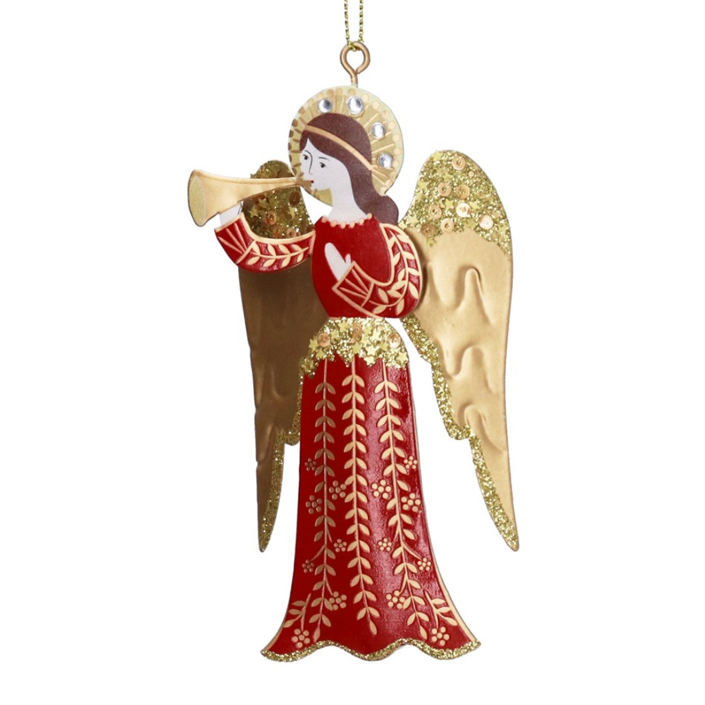 Tin Angels Decoration - Red/Green/Blue 12273 Gisela Graham Mulligans of Ballaghaderreen