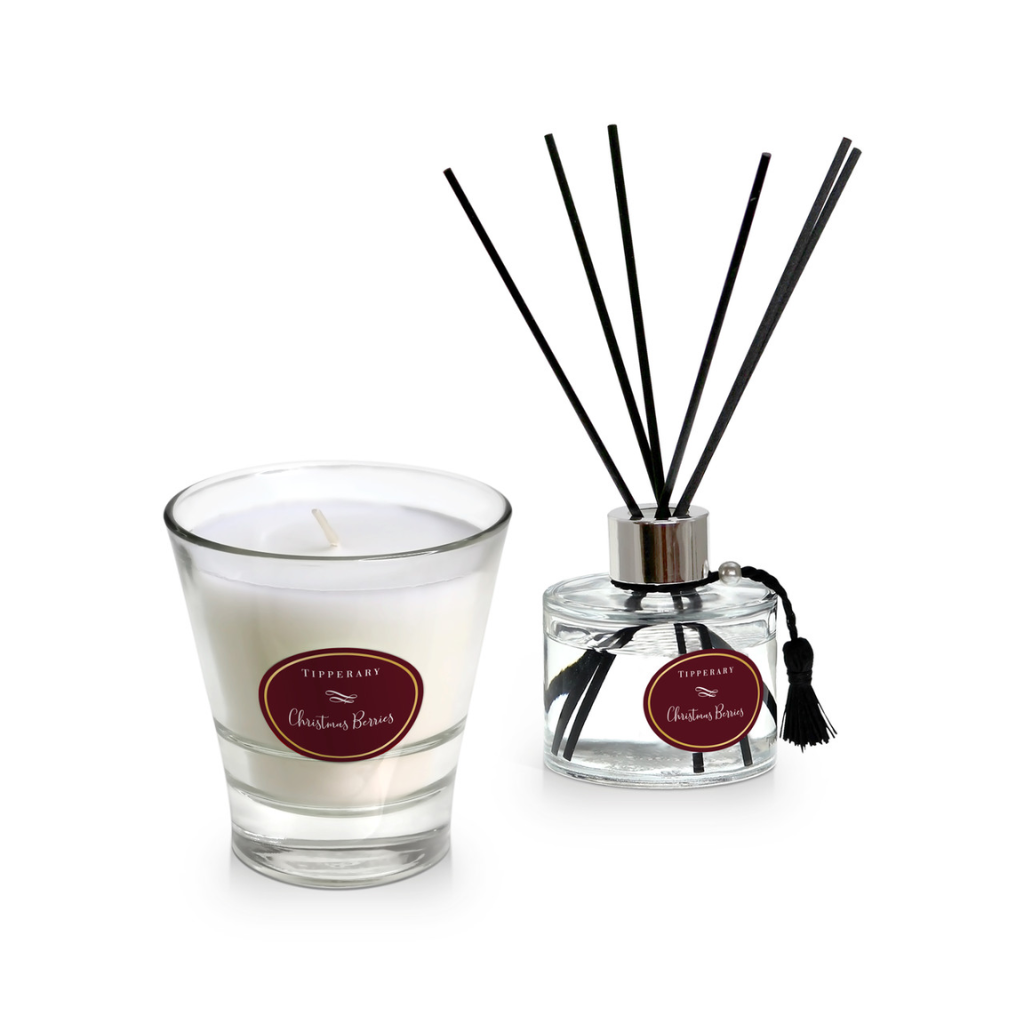 Poinsettia Candle & Diffuser Set - Christmas Berries 155886 Tipperary Crystal Mulligans of Ballaghaderreen