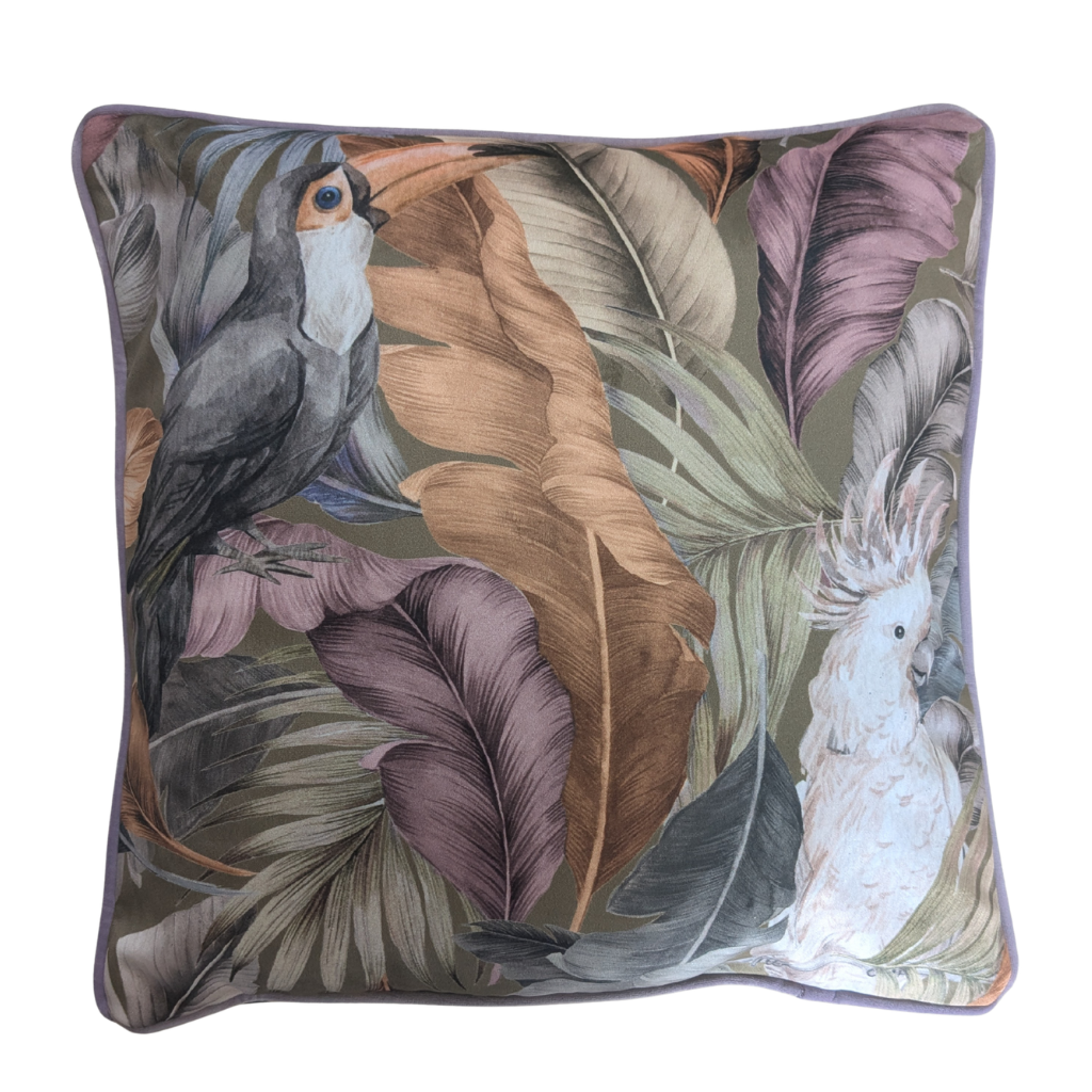 Toucan Lilac Feather Scatter Cushion TLFSC Milford Linen Mulligans of Ballaghaderreen