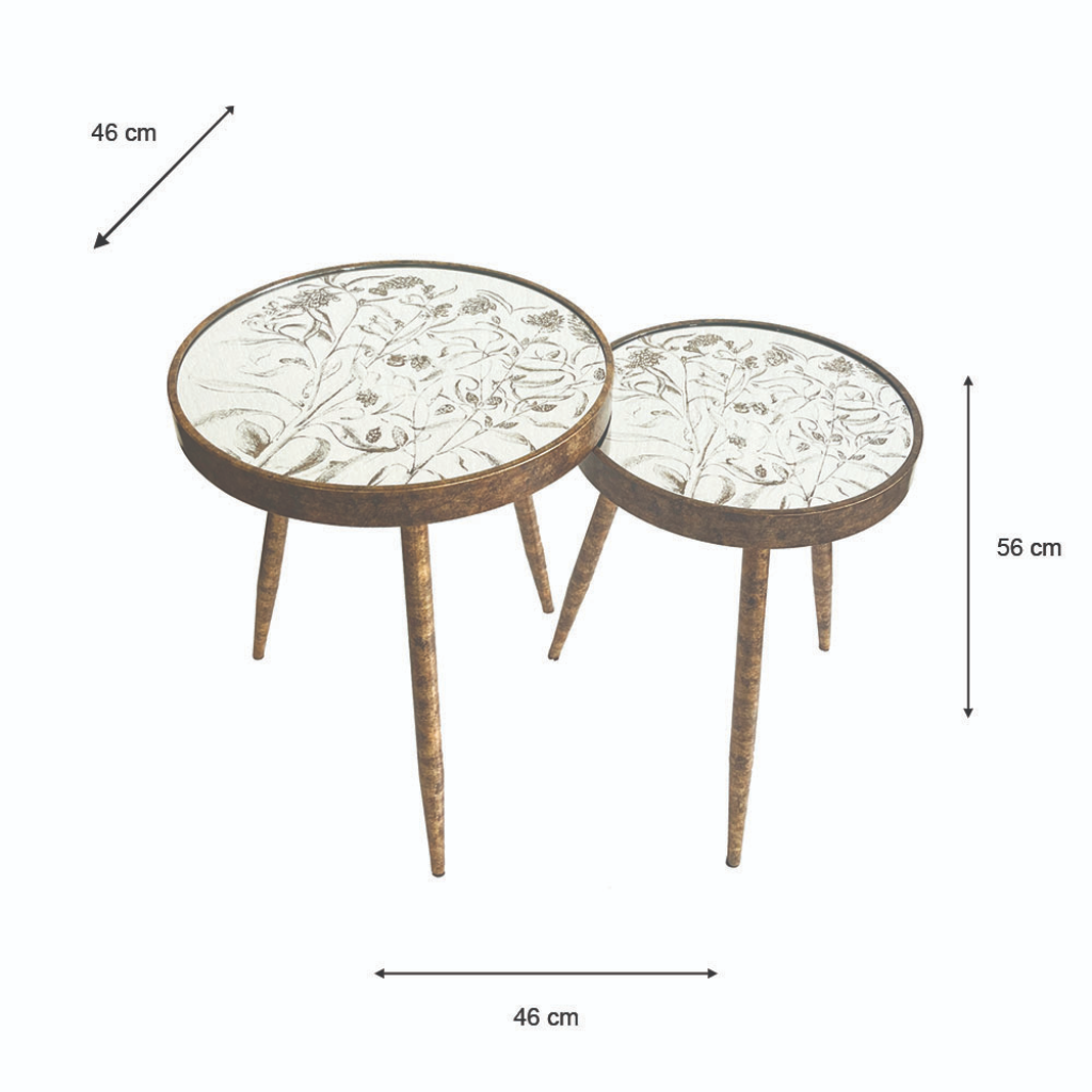 Vela s/2 Side Tables Gold TL6616 Tara Home Mulligans of Ballaghaderreen