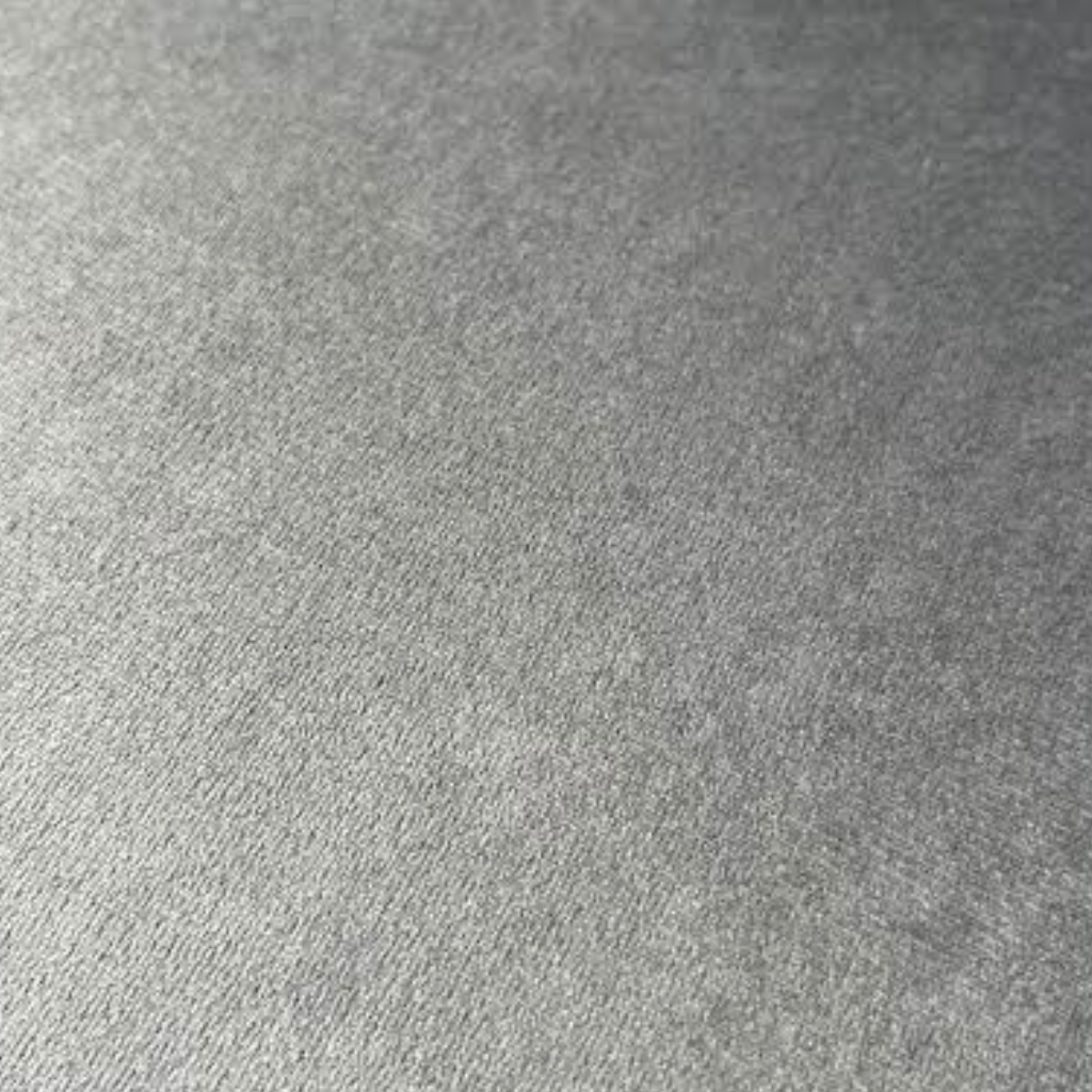 Dark Grey Velour Footstool with Hairpin Leg