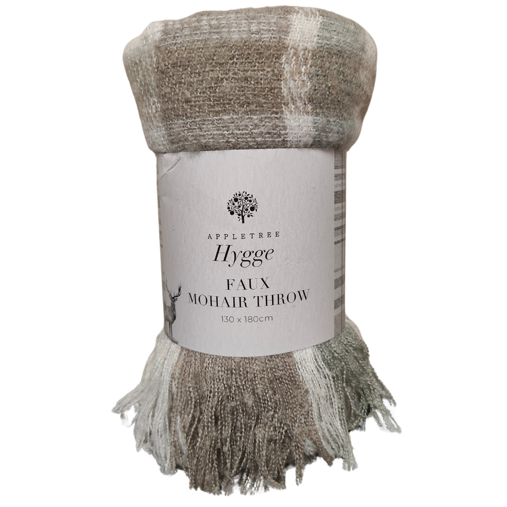 Verbier Faux Mohair Throw by Appletree Hygge in Natural