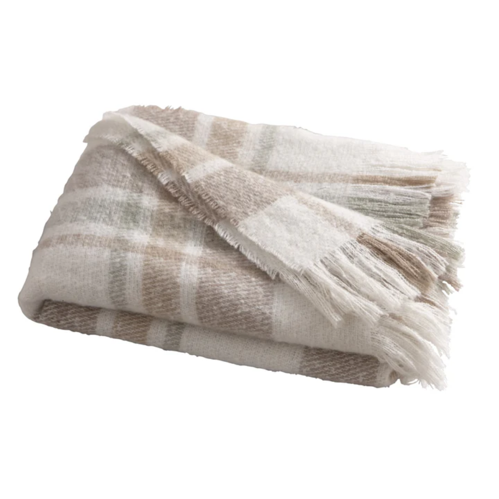 Verbier Faux Mohair Throw by Appletree Hygge in Natural