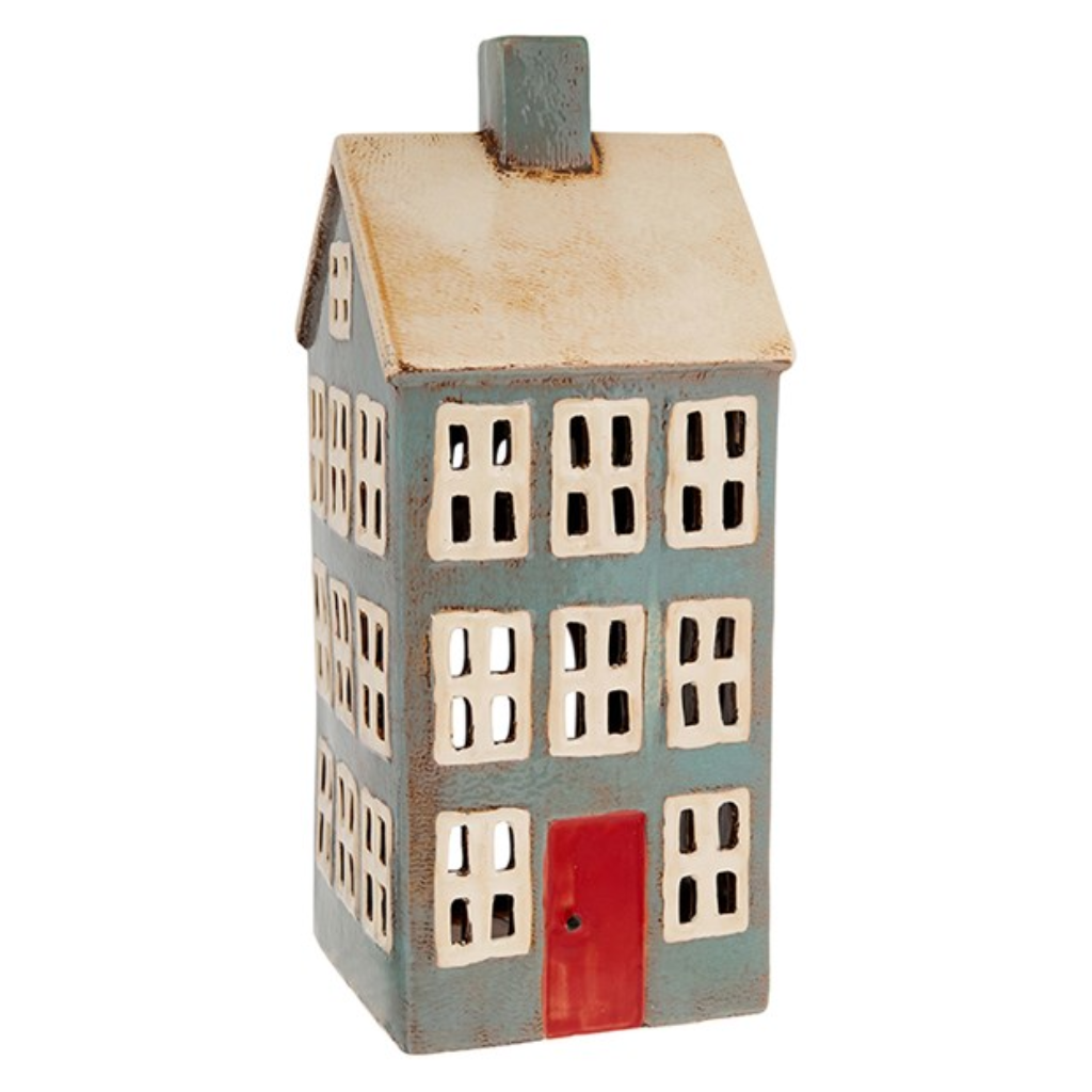 Village Pottery Extra Large Grey House Tealight Holder 200614 Joe Davies Mulligans of Ballaghaderreen