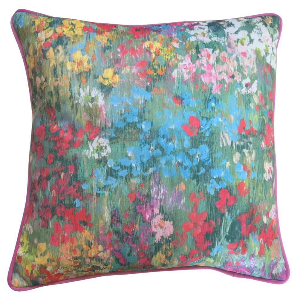 Watercolour Floral Pink Feather Scatter Cushion WFPFSC Milford Linen Mulligans of Ballaghaderreen