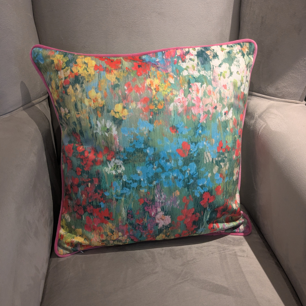 Watercolour Floral Pink Feather Scatter Cushion WFPFSC Milford Linen Mulligans of Ballaghaderreen