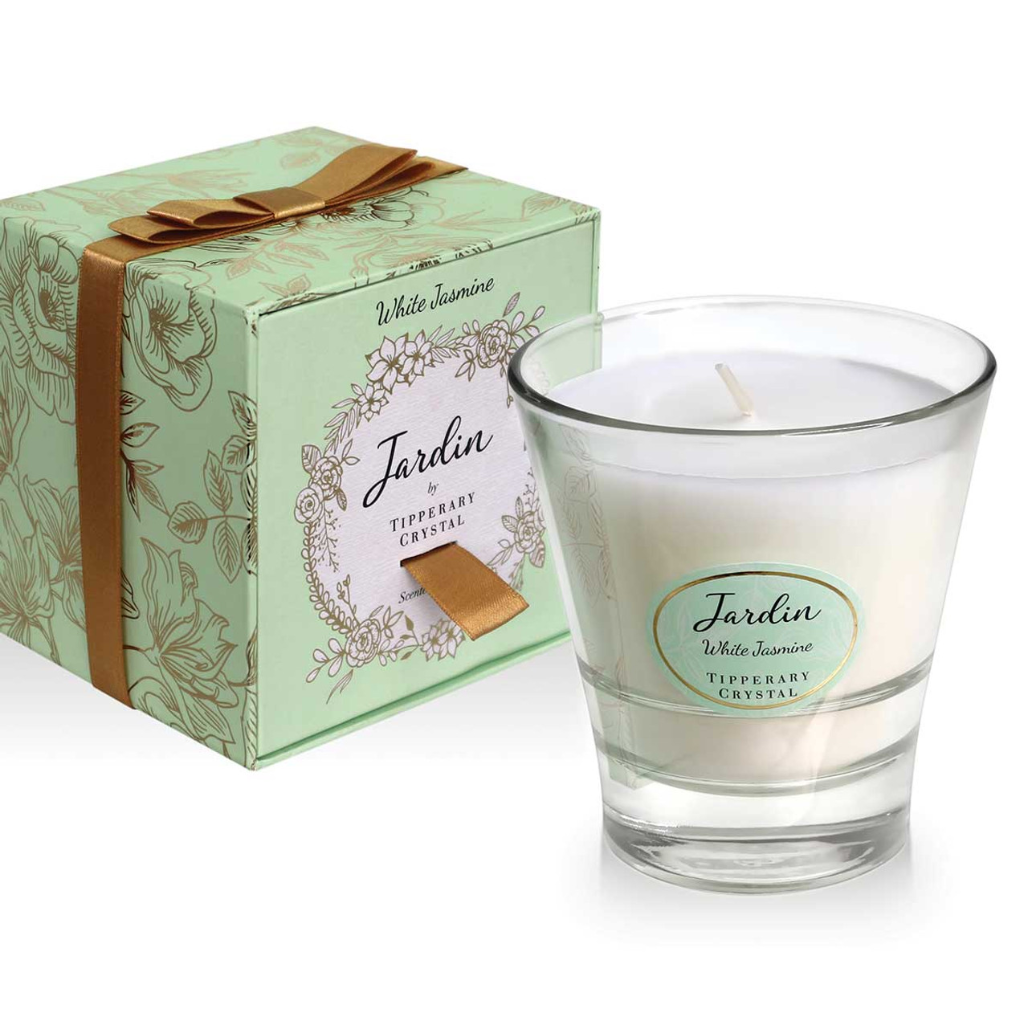 White Jasmine Jardin Collection Candle 142978 Tipperary Crystal Mulligans of Ballaghaderreen