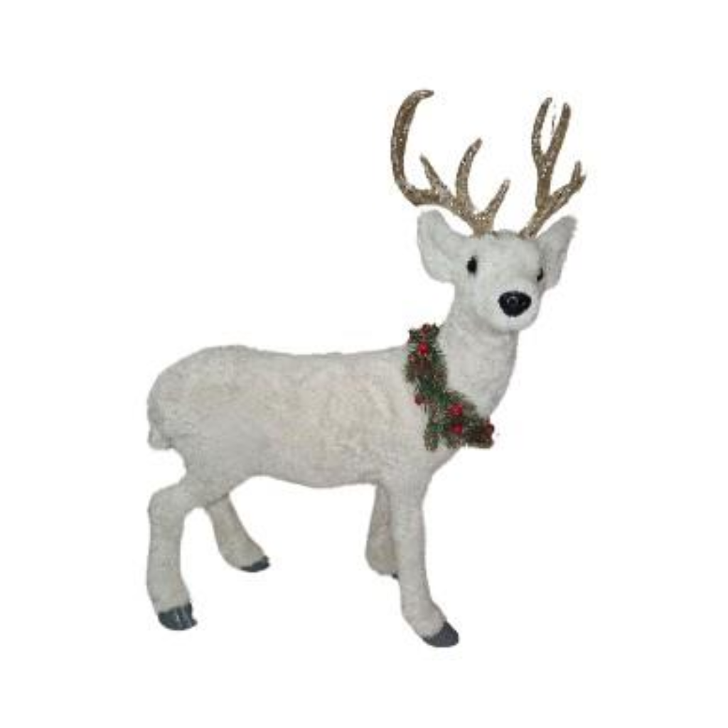 White Standing Deer with Gold Antlers Y34.C44941 Harold Elmes Mulligans of Ballaghaderreen