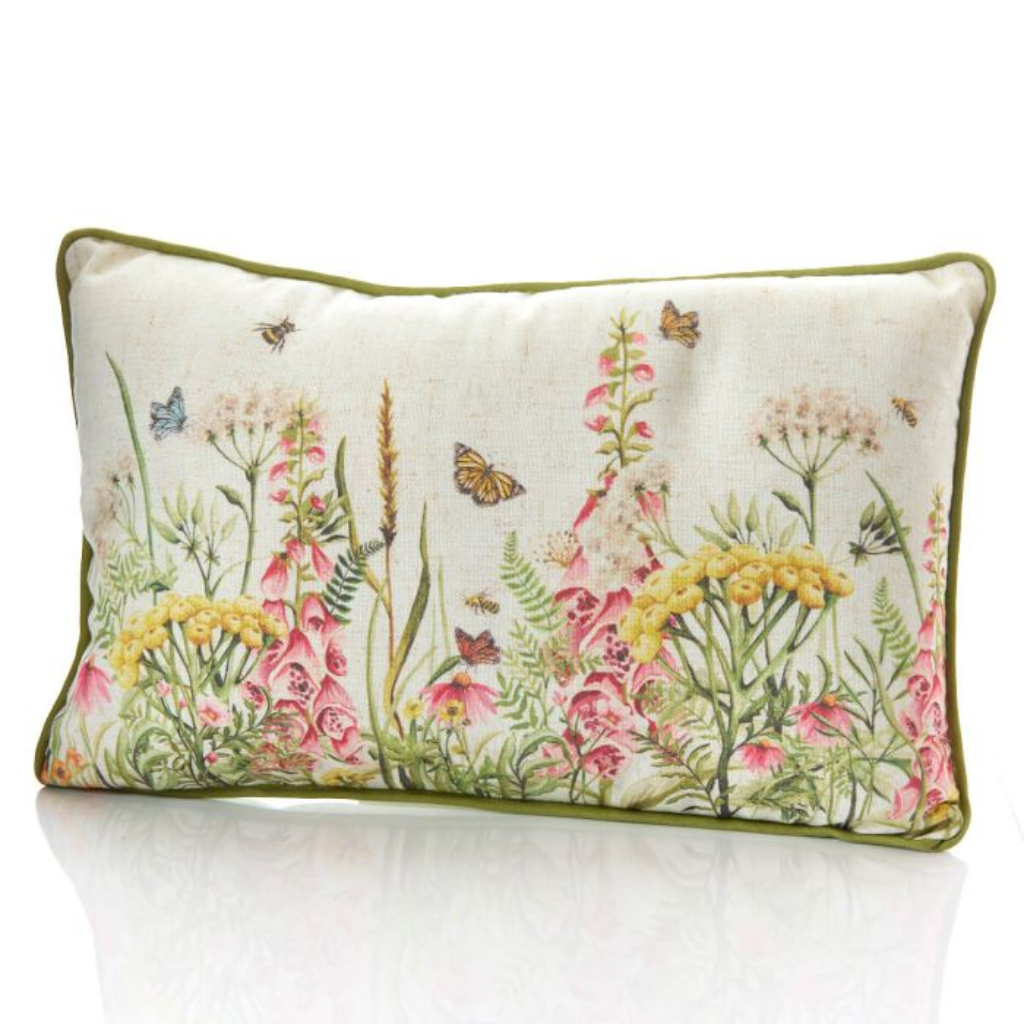 Wildflowers with Butterflies Printed Cushion 4WF410 Richard Langs Mulligans of Ballaghaderreen