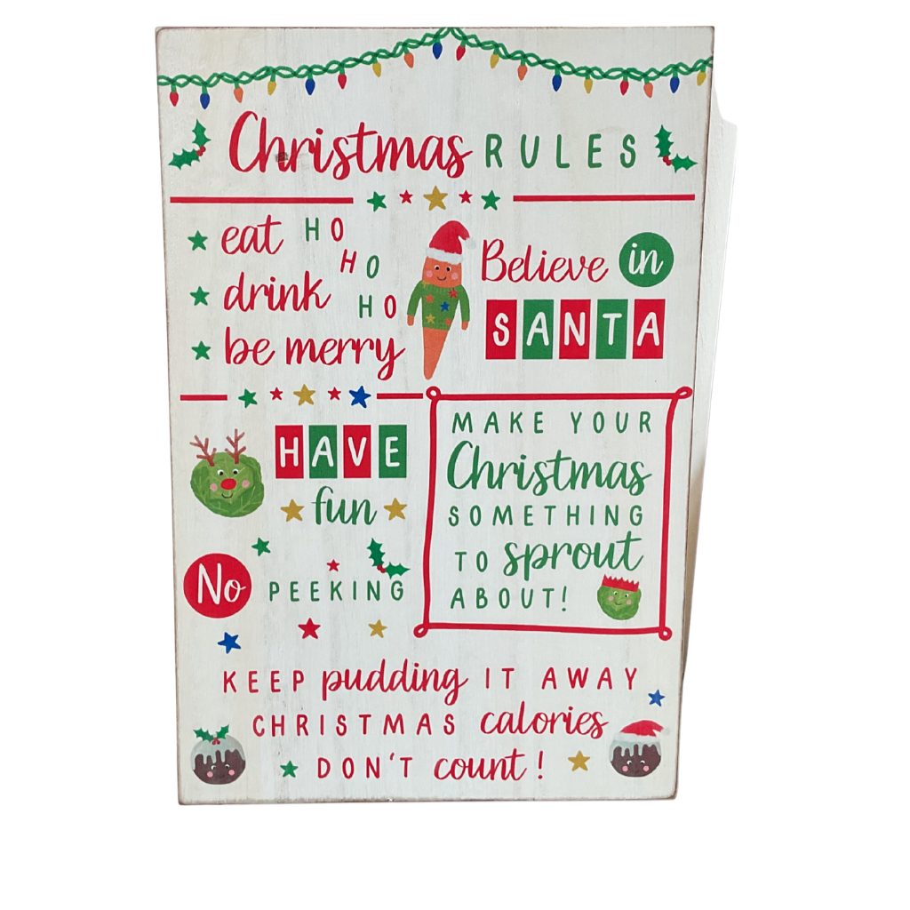 Xmas Rules Fun Food Plaque 8XA185 Richard Langs Mulligans of Ballaghaderreen 