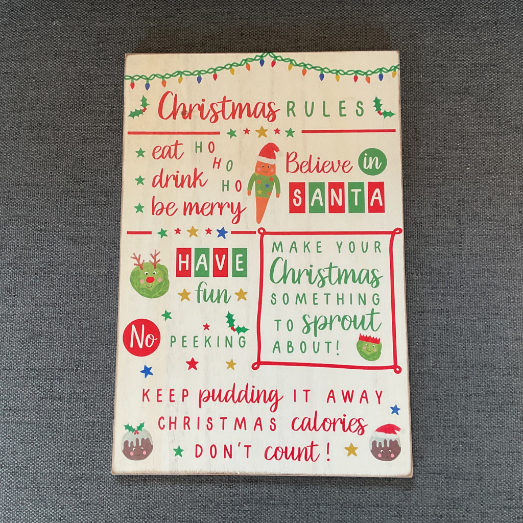 Xmas Rules Fun Food Plaque 8XA185 Richard Langs Mulligans of Ballaghaderreen 