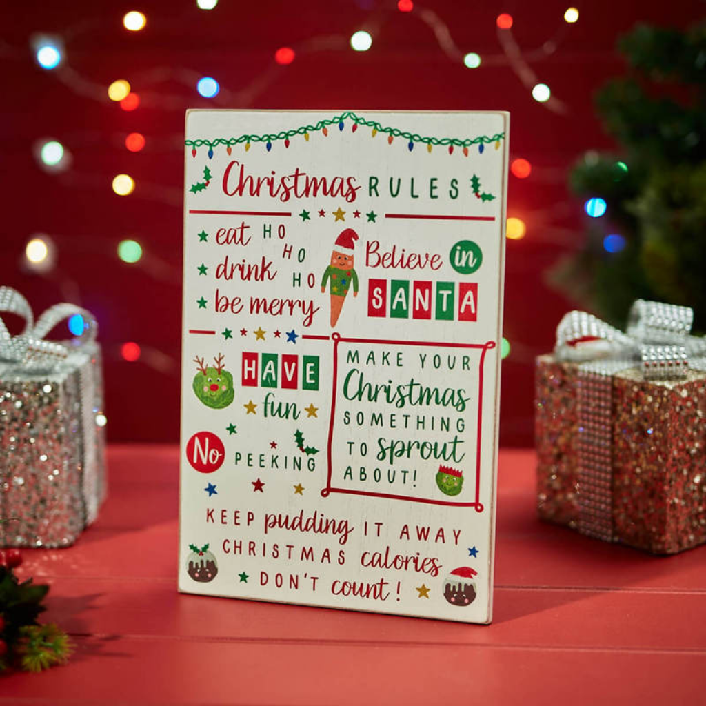 Xmas Rules Fun Food Plaque 8XA185 Richard Lang Mulligans of Ballaghaderreen 