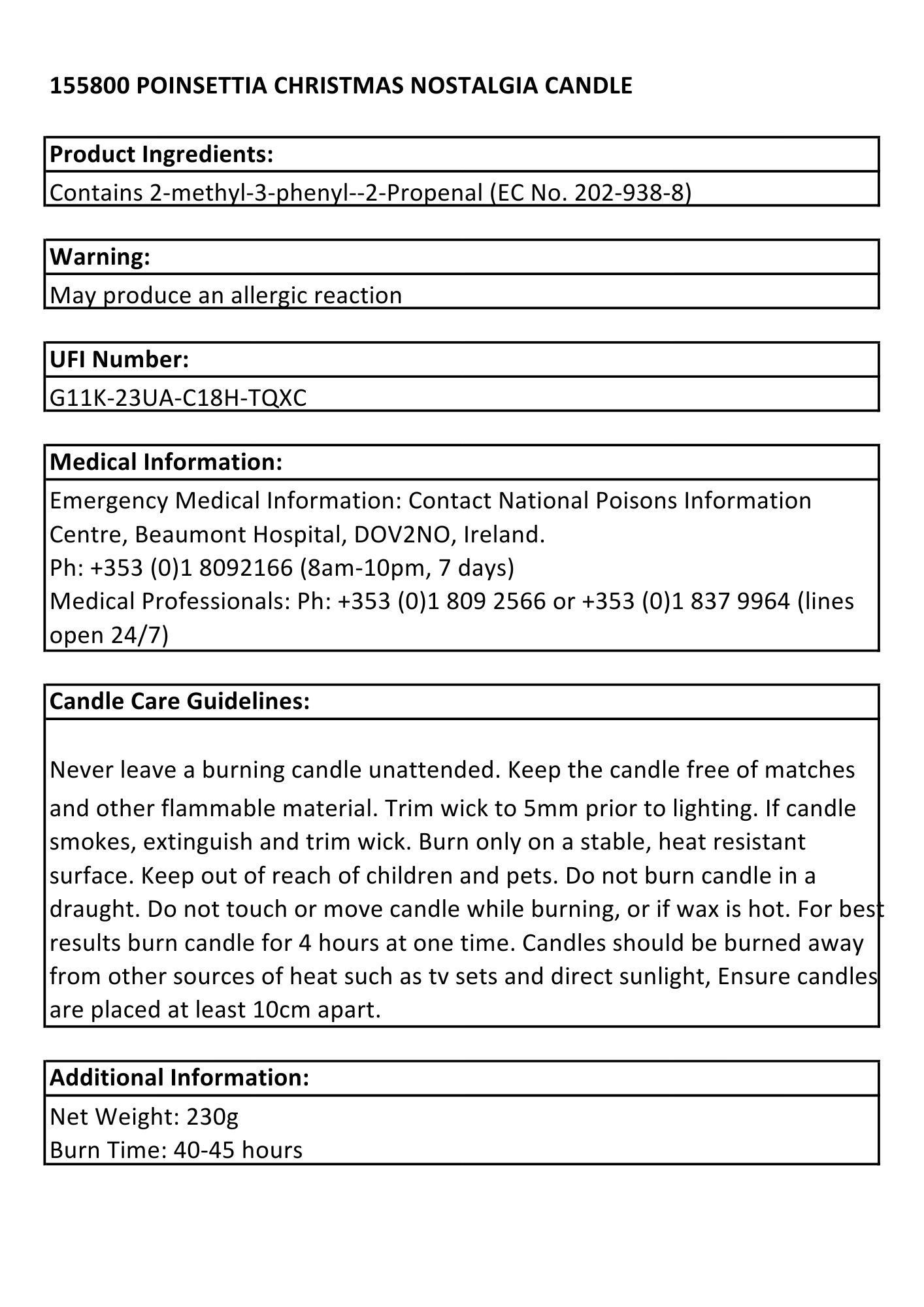 Poinsettia 3 Wick Candle – Christmas Nostalgia