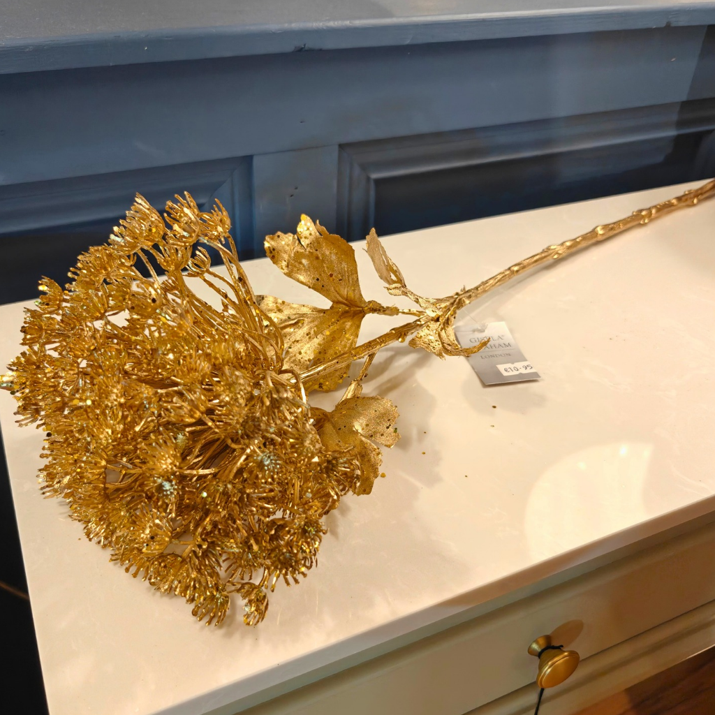 Gisela Graham - Gold Cow Parsley Spray