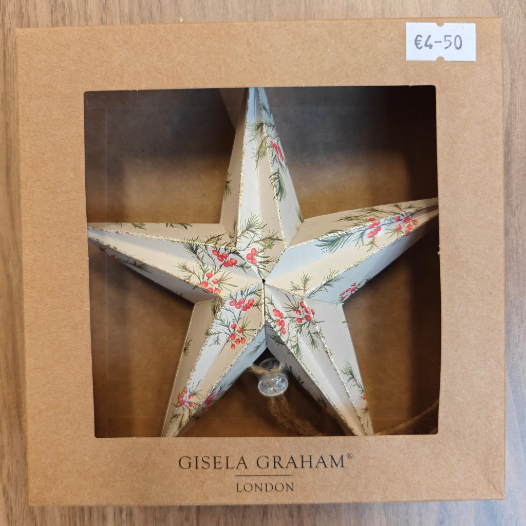 Gisela Graham Eco Paper Star Red Berries Fir